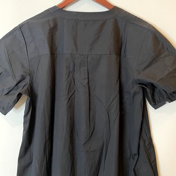 J.Crew Delilah Mini Dess Cotton Poplin Short Sleeves Vacation CJ494 Black FLAW L - Picture 9 of 16